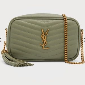Lou Mini Monogram YSL Quilt Calf Camera Bag in sage (in box)